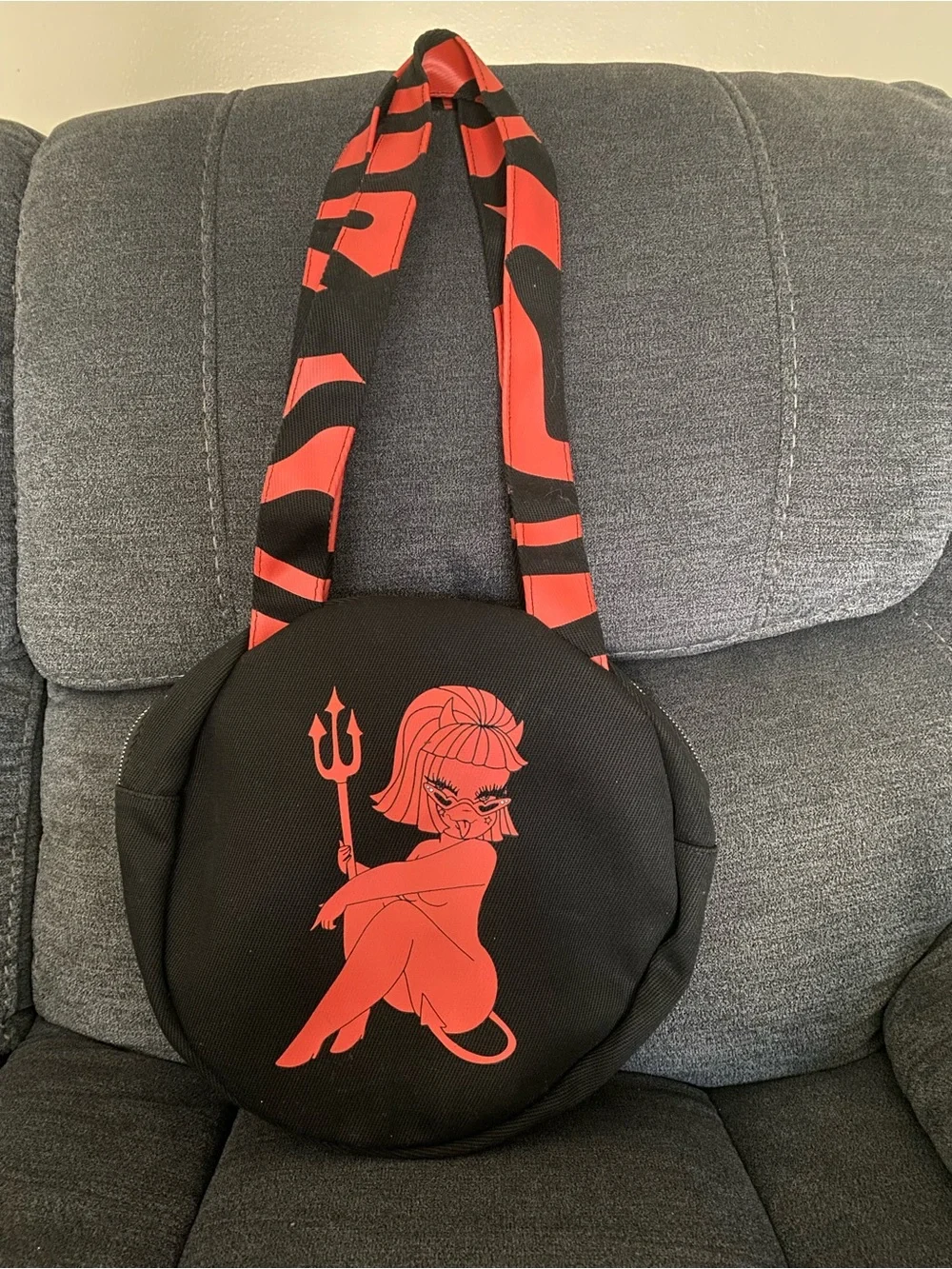 Valfre Black and Red Devil Girl Round Shoulder Bag
